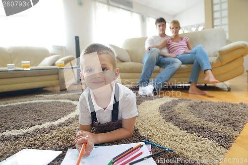 Image of family at home