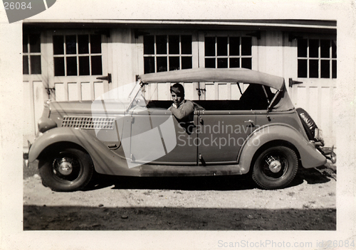 Image of Vintage Man In Car