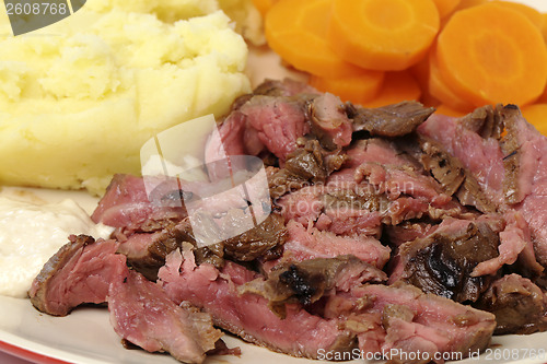 Image of London broil meal closeup