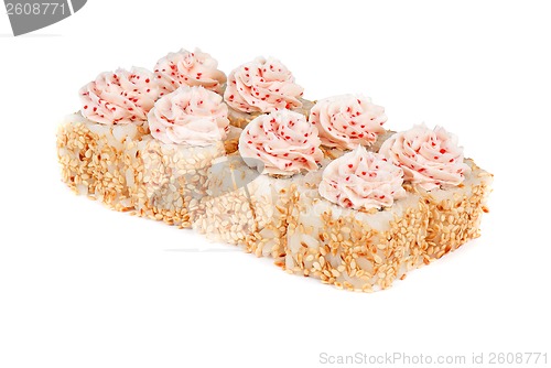 Image of Roll with cream cheese, tobiko caviar