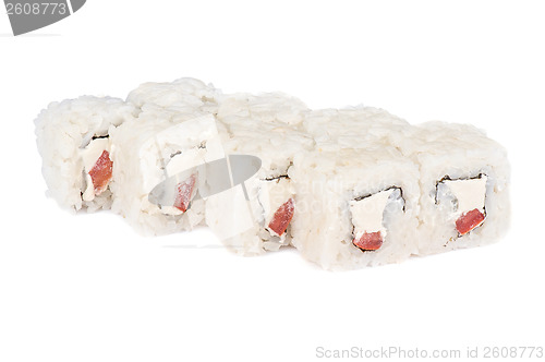 Image of Roll with cream cheese and tomato