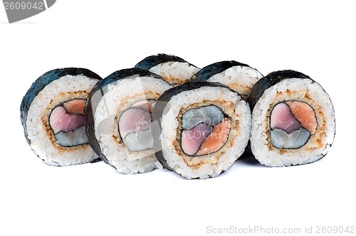 Image of Roasted roll with different kinds of fish