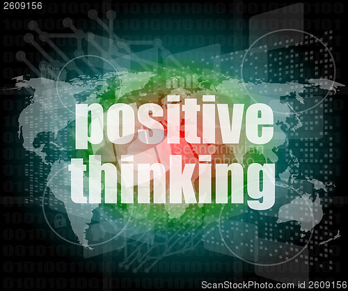 Image of positive thinking on screen - motivation business concept