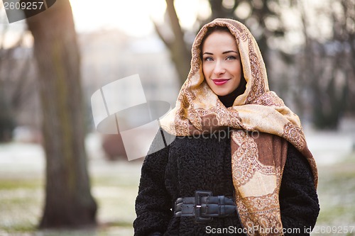 Image of Business woman wearing headscarf
