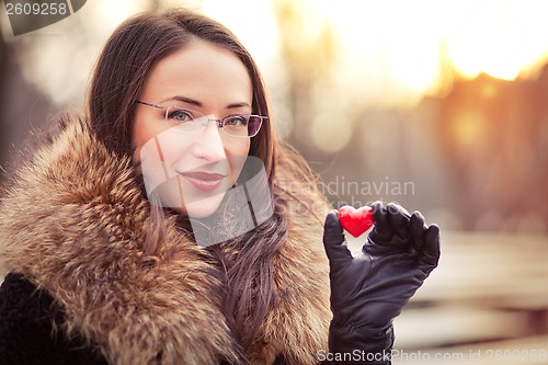 Image of Valentines day girl with gift