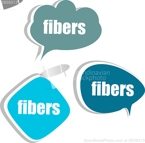 Image of fibers. Set of stickers, labels, tags. Template for infographics