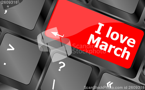 Image of Computer keyboard key - i love march