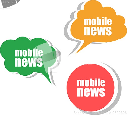Image of mobile news. Set of stickers, labels, tags. Business banners, Template for infographics