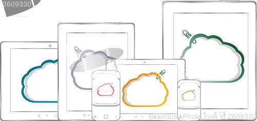 Image of Business dashboard with graphs in a pc tablet and smart phones