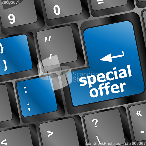 Image of special offer button on computer keyboard