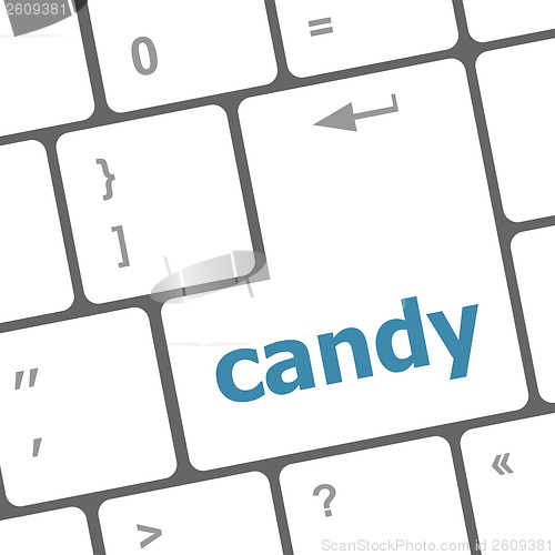 Image of candy key on computer keyboard button