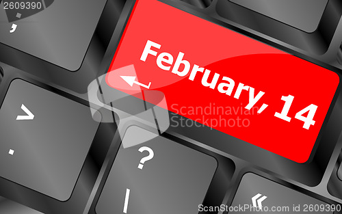 Image of Computer keyboard key - 14 february