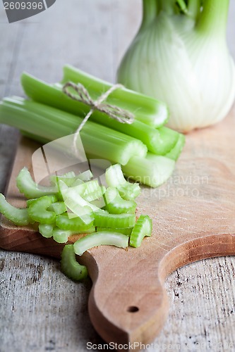 Image of fresh organic celery and fennel