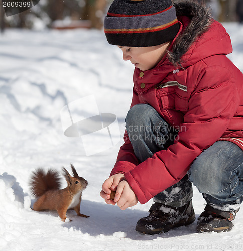 Image of Squirrel and little boy