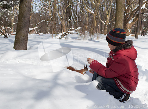 Image of Squirrel and little boy