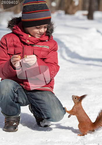 Image of Squirrel and little boy