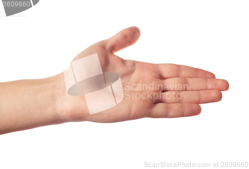 Image of Outstretched hand isolated