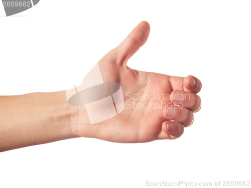 Image of Thumb up human hand isolated