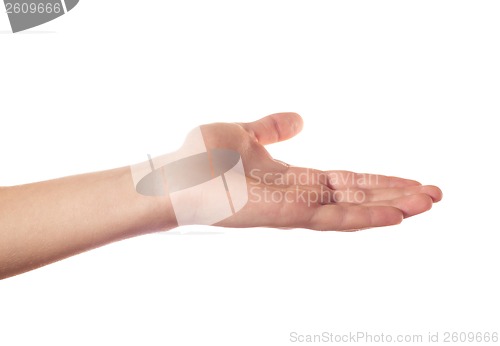 Image of One human hand that wants something