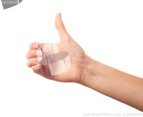 Image of Thumb up on white background