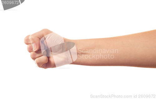 Image of Human's fist on white background