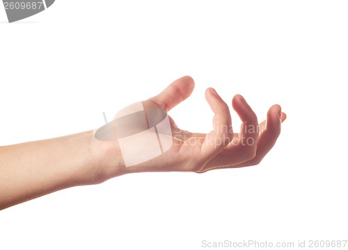 Image of Tense human hand isolated