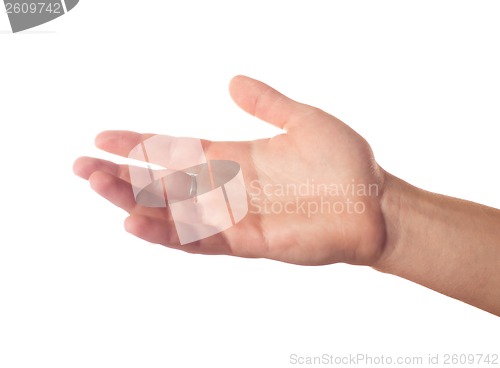 Image of One human hand waiting for something