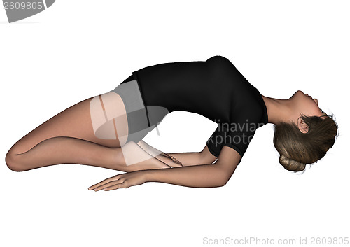 Image of Girl Exercising Yoga 
