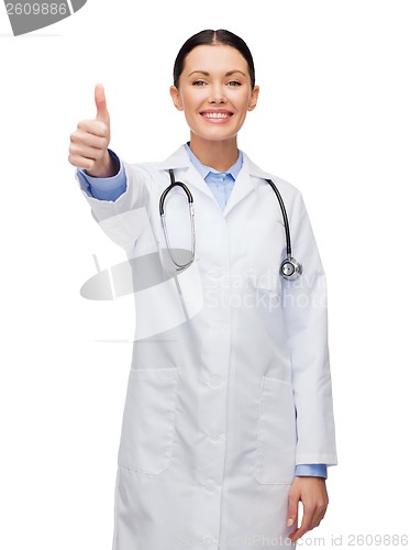 Image of smiling female doctor with stethoscope