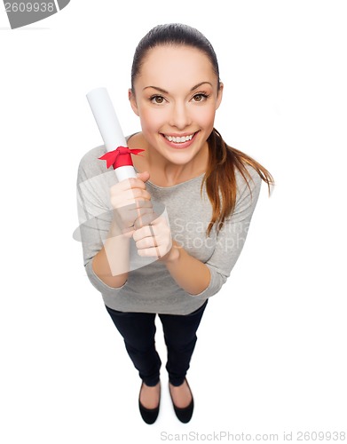 Image of happy woman with diploma