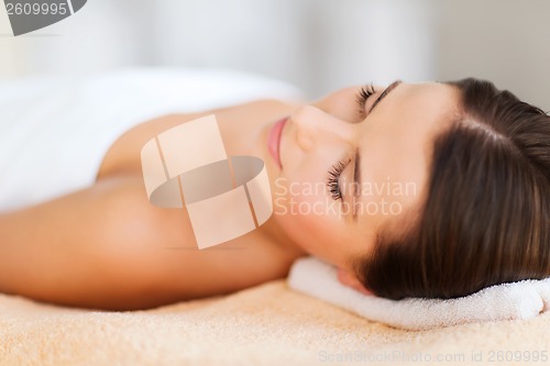 Image of beautiful woman in spa salon