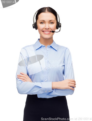 Image of friendly female helpline operator