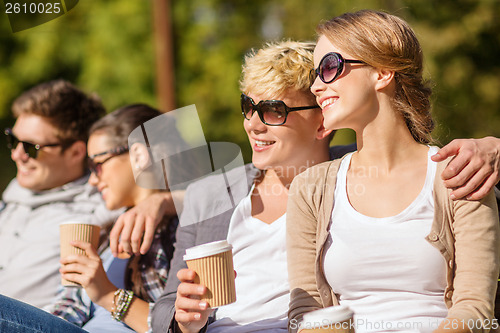 Image of group of students or teenagers hanging out