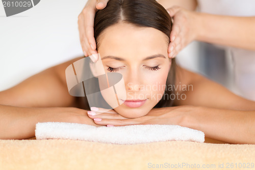 Image of beautiful woman in spa salon