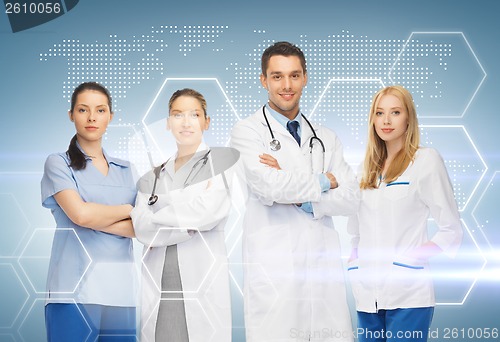 Image of young team or group of doctors