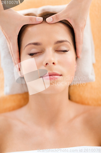 Image of beautiful woman in spa salon