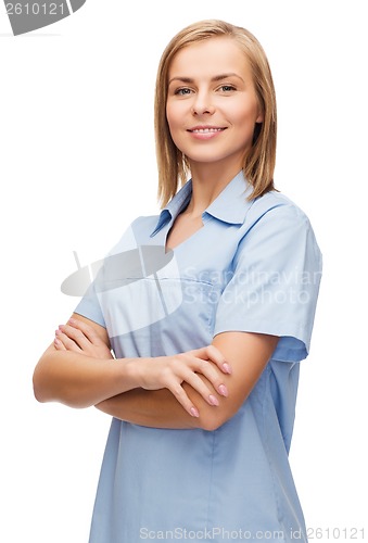 Image of smiling female doctor or nurse