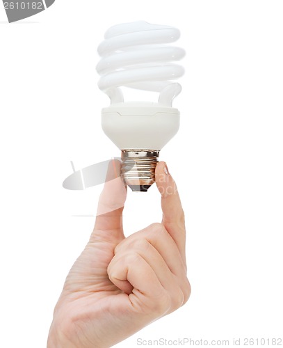 Image of close up of woman hand holding light bulb