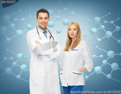 Image of two young attractive doctors