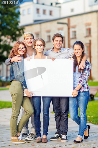 Image of students or teenagers with white blank board