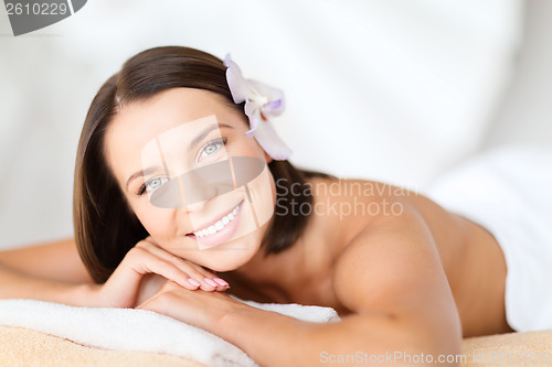 Image of beautiful woman in spa salon