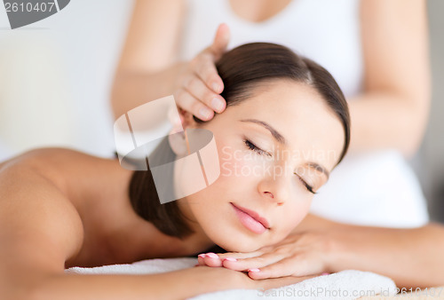 Image of beautiful woman in spa salon