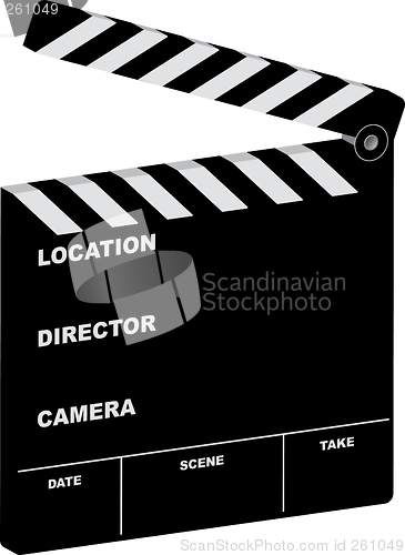 Image of film clapper open 3d