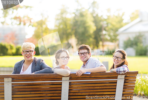 Image of group of students or teenagers hanging out
