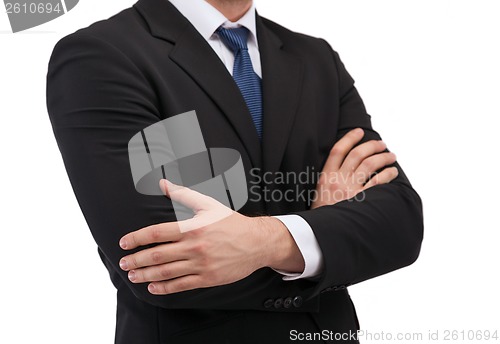 Image of close up of buisnessman in suit and tie