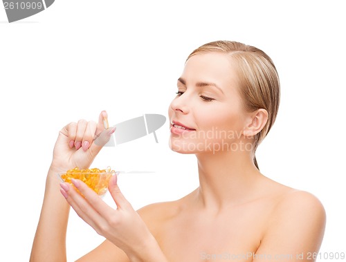 Image of lovely woman with omega 3 vitamins