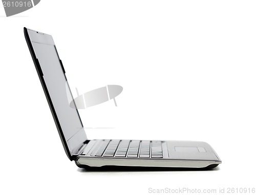 Image of laptop computer with blank black screen