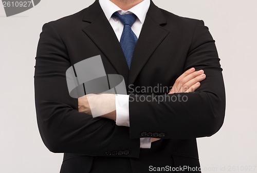 Image of close up of buisnessman in suit and tie