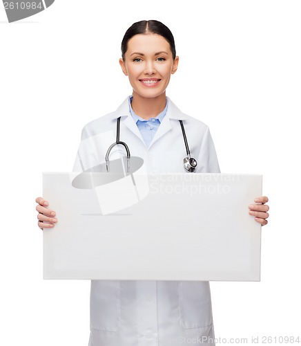 Image of female doctor with stethoscope and white board