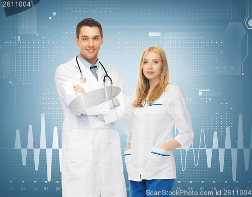 Image of two young attractive doctors